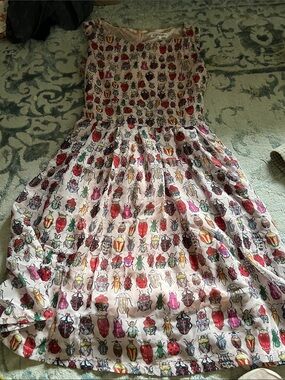 Women’s ' Cream Beetle-Print Casual Dress